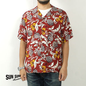 SUN SURF SS39022  RAYON HAWAIIAN SHIRT "ISLAND FEELING"
