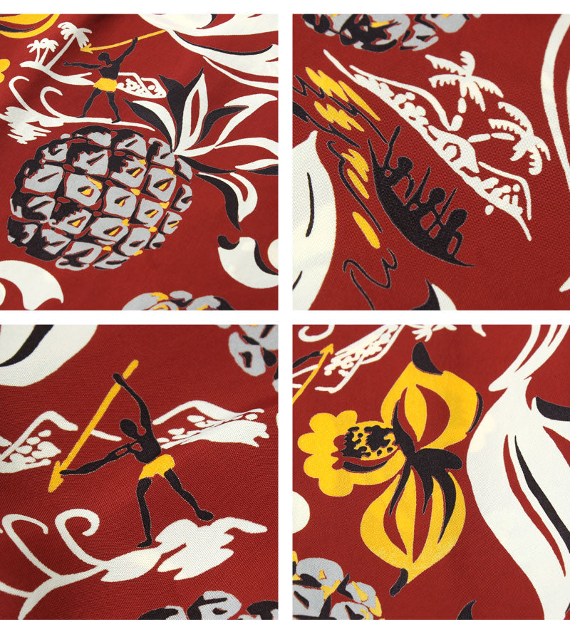 SUN SURF SS39022  RAYON HAWAIIAN SHIRT "ISLAND FEELING"