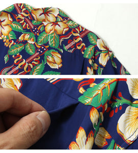 SUN SURF SS39212 RAYON HAWAIIAN SHIRT "BLESSING GIFT FROM HAWAII"