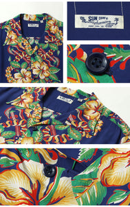 SUN SURF SS39212 RAYON HAWAIIAN SHIRT "BLESSING GIFT FROM HAWAII"