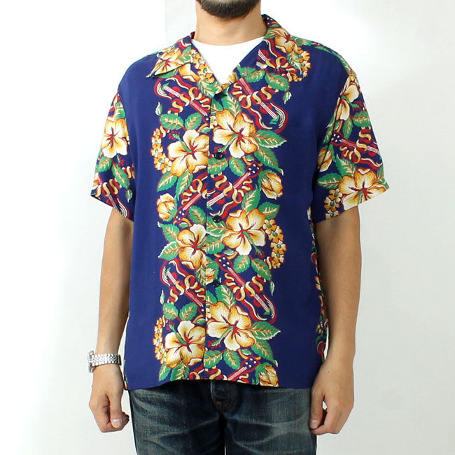 SUN SURF SS39212 RAYON HAWAIIAN SHIRT "BLESSING GIFT FROM HAWAII"