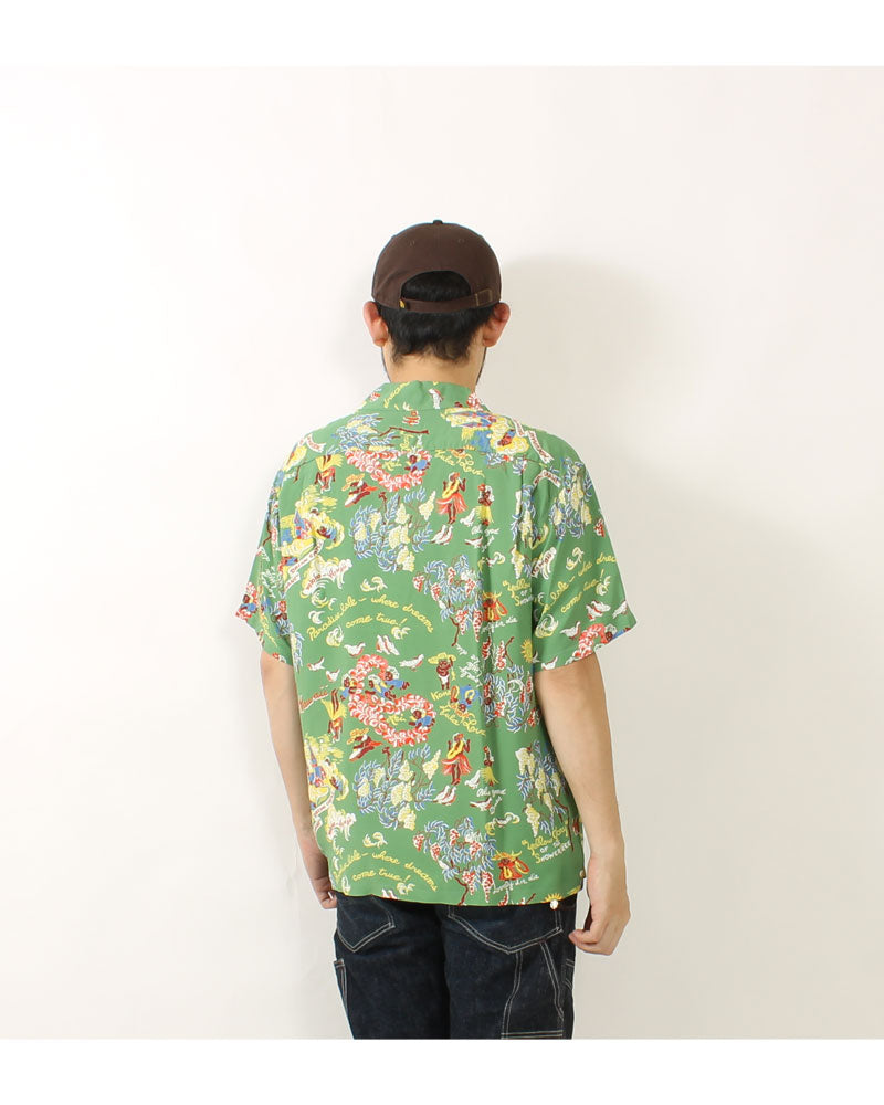 Sun Surf Lot,SS39219 RAYON HAWAIIAN SHIRT "MOEUHANE -DREAM CASTLE-"