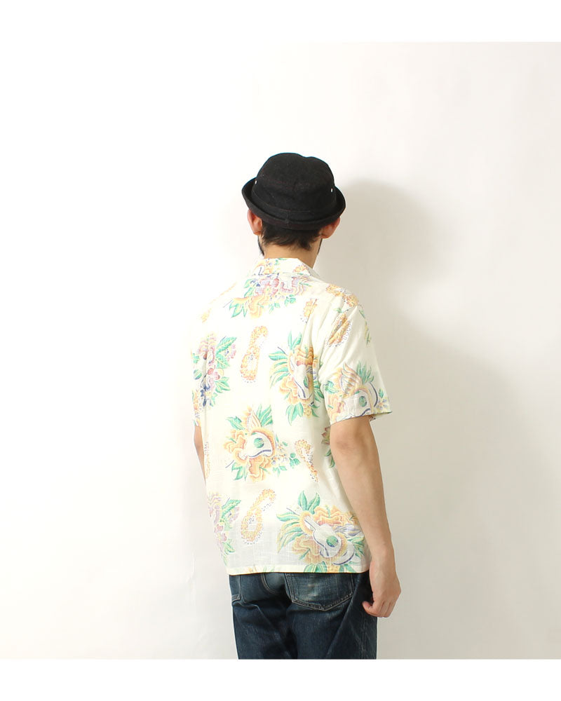 Sun Surf lot,SS39283 COTTON × LINEN OPEN SHIRT "MACINTOSH UKULELE"