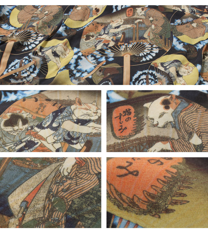 Sun Surn SS39324 日本の意匠 National Treasure of Japan 歌川国芳 Neko no suzumi Utagawa Kuniyoshi