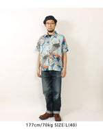 Load image into Gallery viewer, Sun Surf Lot,SS39327 Hawaiian Shirt 葛飾北斎 Katsushika Hokusai 桜花に鷹図
