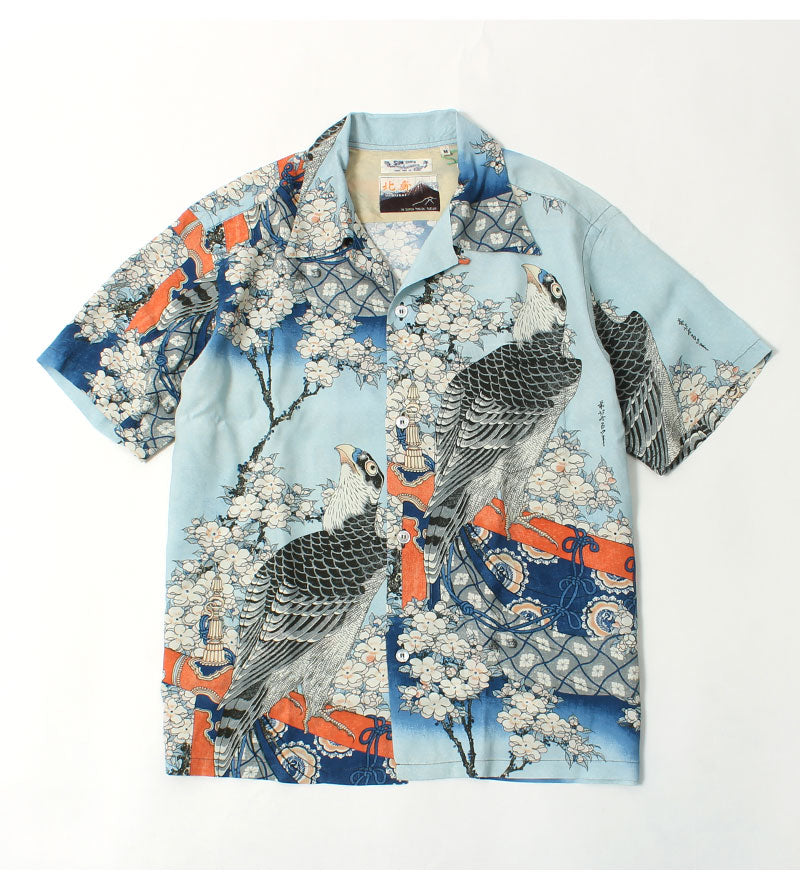 Sun Surf Lot,SS39327 Hawaiian Shirt 葛飾北斎 Katsushika Hokusai 桜花に鷹図