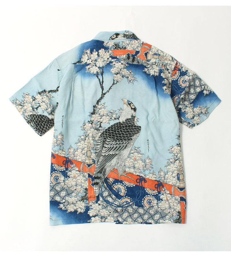 Sun Surf Lot,SS39327 Hawaiian Shirt 葛飾北斎 Katsushika Hokusai 桜花に鷹図