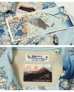 Sun Surf Lot,SS39327 Hawaiian Shirt 葛飾北斎 Katsushika Hokusai 桜花に鷹図