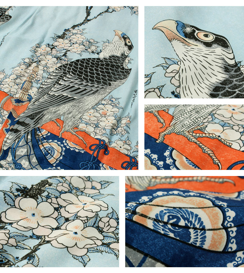 Sun Surf Lot,SS39327 Hawaiian Shirt 葛飾北斎 Katsushika Hokusai 桜花に鷹図