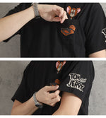 Load image into Gallery viewer, Nevermind Lot,TJN-2612 Tom &amp; Jerry Officially Licensed Embroidered Short-Sleeve T-Shirt
