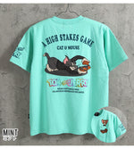 Load image into Gallery viewer, Nevermind Lot,TJN-2612 Tom &amp; Jerry Officially Licensed Embroidered Short-Sleeve T-Shirt
