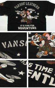 VANSON TJV-2517 Tom & Jerry collaboration embroidered jersey T-shirt