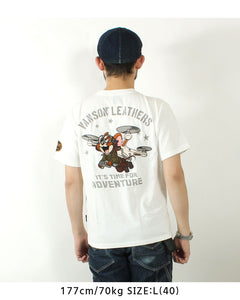VANSON TJV-2517 Tom & Jerry collaboration embroidered jersey T-shirt