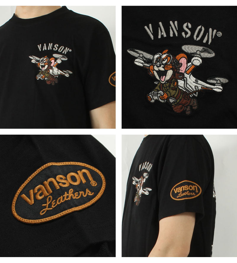 VANSON TJV-2517 Tom & Jerry collaboration embroidered jersey T-shirt