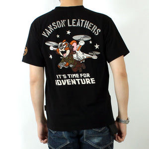VANSON TJV-2517 Tom & Jerry collaboration embroidered jersey T-shirt