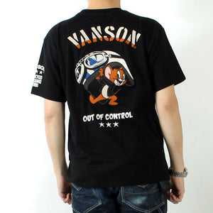 VANSON TJV-2524 Tom & Jerry collaboration embroidered jersey T-shirt