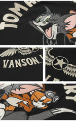 画像をギャラリービューアに読み込む, VANSON TJV-2526 Tom &amp; Jerry collaboration embroidered jersey long-sleeved T-shirt
