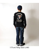 画像をギャラリービューアに読み込む, VANSON TJV-2526 Tom &amp; Jerry collaboration embroidered jersey long-sleeved T-shirt
