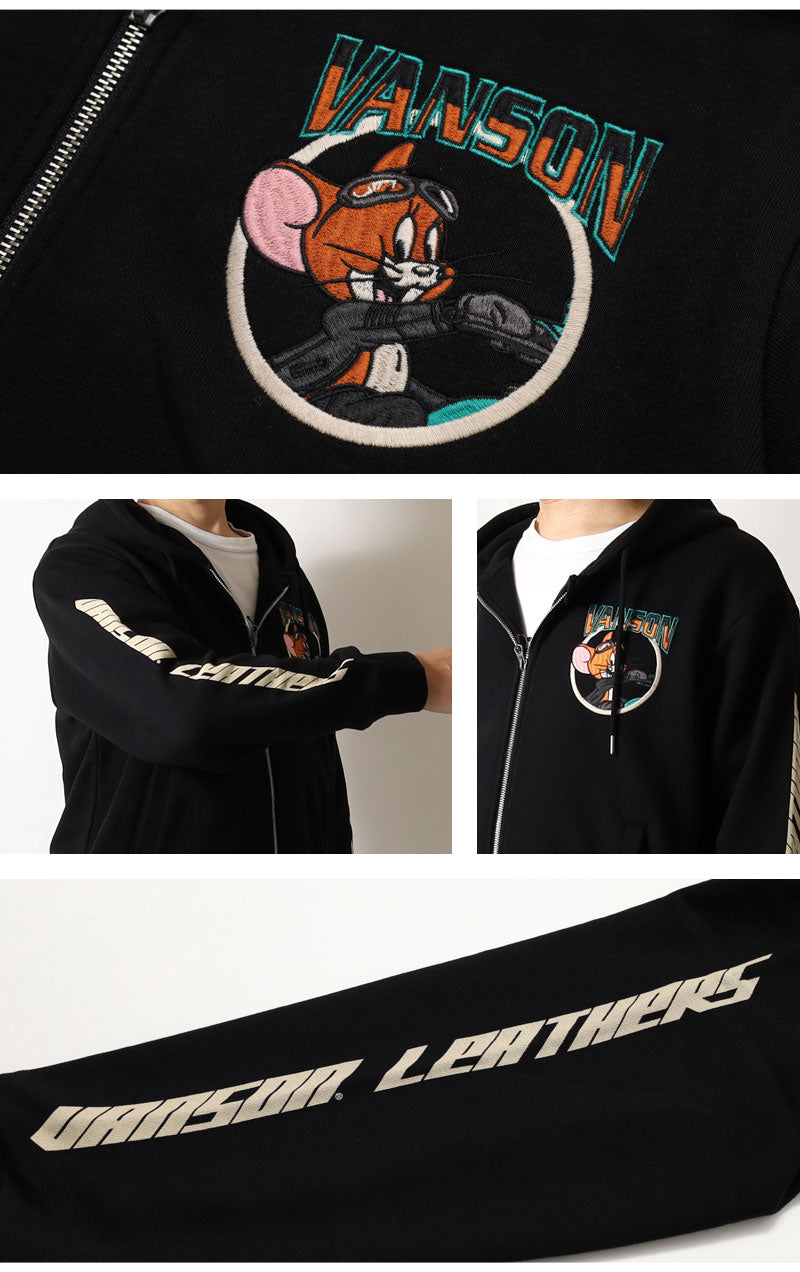 VANSON  TJV-2533 Vanson x Tom & Jerry collaboration zip-up hoodie