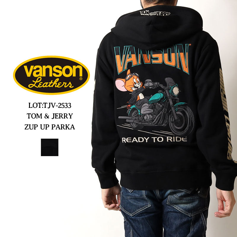 VANSON  TJV-2533 Vanson x Tom & Jerry collaboration zip-up hoodie