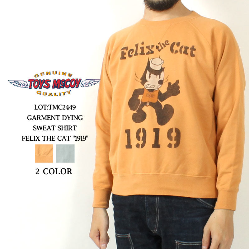 Toys Mccoy TMC2449 GARMENT DYING SWEAT SHIRT FELIX THE CAT "1919"