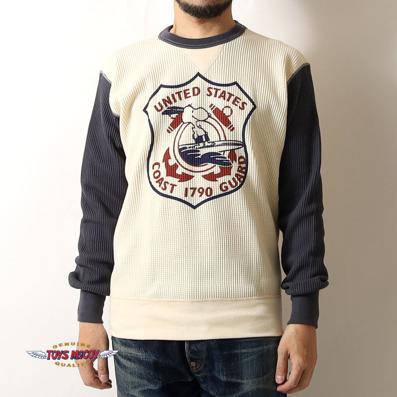TOYS McCOY  BIG WAFFLE CREW NECK SHIRT SNOOPY "U.S.COAST GUARD" TMC2549