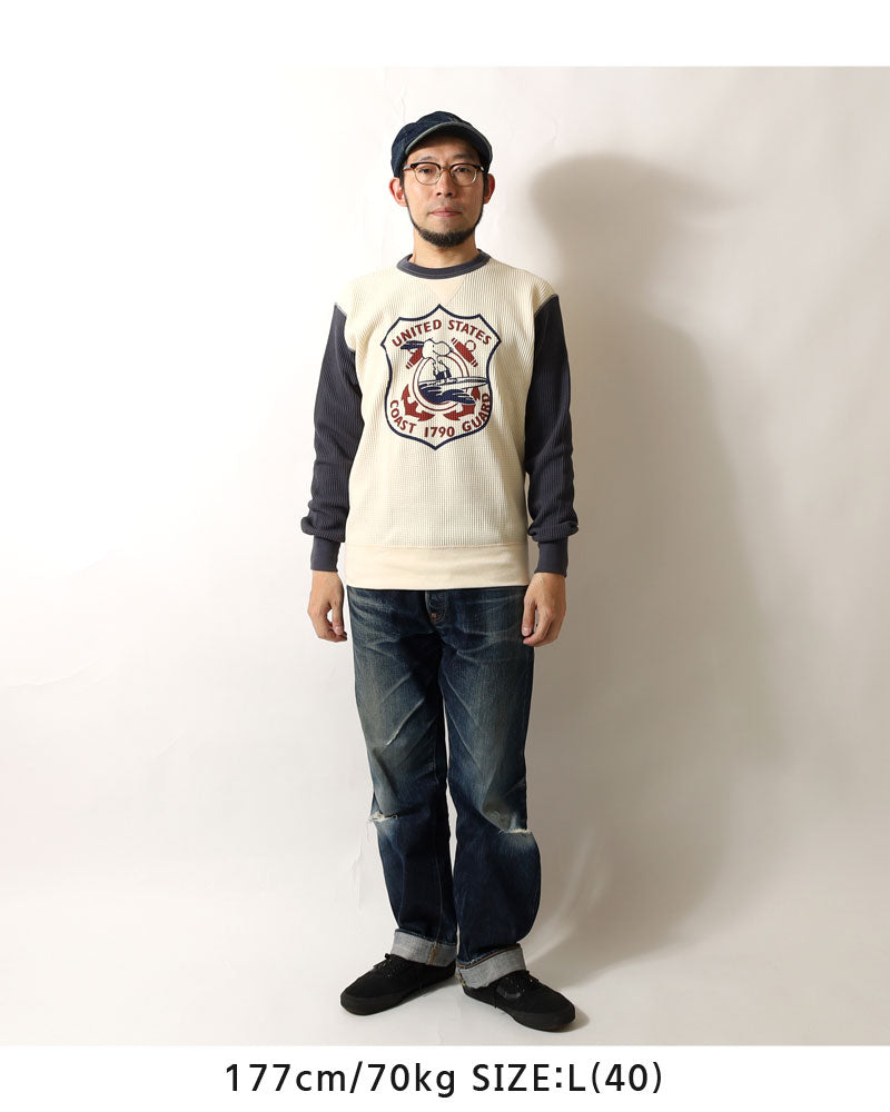 TOYS McCOY  BIG WAFFLE CREW NECK SHIRT SNOOPY "U.S.COAST GUARD" TMC2549
