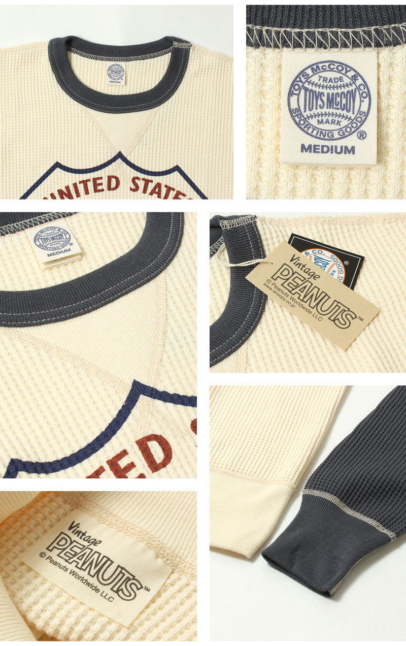 TOYS McCOY  BIG WAFFLE CREW NECK SHIRT SNOOPY "U.S.COAST GUARD" TMC2549