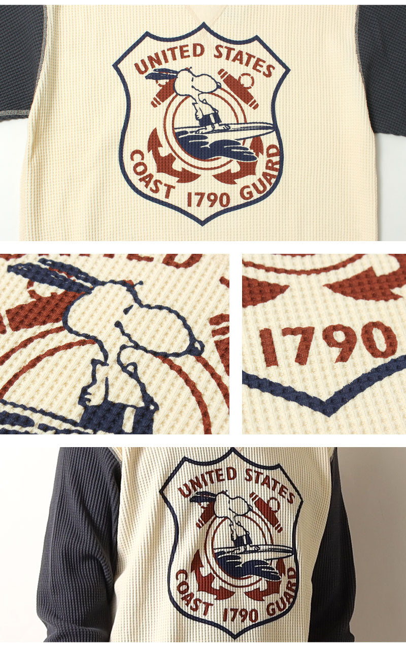 TOYS McCOY  BIG WAFFLE CREW NECK SHIRT SNOOPY "U.S.COAST GUARD" TMC2549