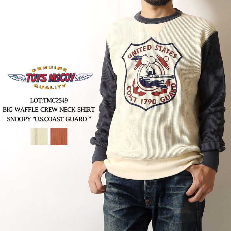 TOYS McCOY  BIG WAFFLE CREW NECK SHIRT SNOOPY "U.S.COAST GUARD" TMC2549