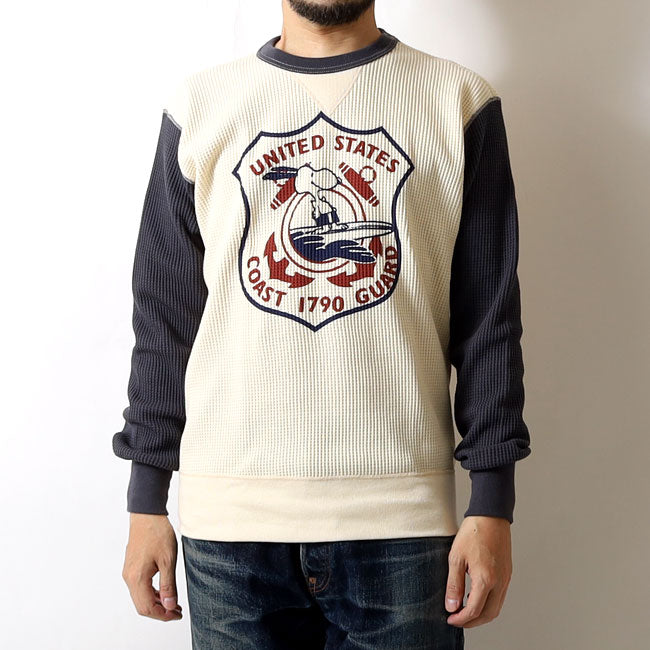TOYS McCOY  BIG WAFFLE CREW NECK SHIRT SNOOPY "U.S.COAST GUARD" TMC2549