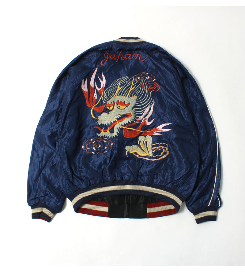 Tailor Toyo Lot,TT15491-128 Early 1950s Style Acetate Souvenir Jacket "DRAGON HEAD" × "ROARING TIGER"