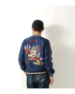 画像をギャラリービューアに読み込む, Tailor Toyo Lot,TT15491-128 Early 1950s Style Acetate Souvenir Jacket &quot;DRAGON HEAD&quot; × &quot;ROARING TIGER&quot;
