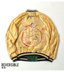 Taylor Toyo TT15682-145 Early 1950s Style Acetate Souvenir Jacket "ROARING TIGER" × "JAPAN MAP"