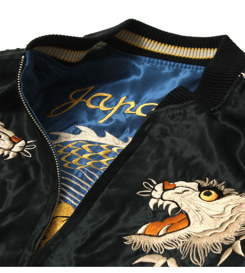 TAILOR TOYO Mid 1950s Style Acetate Souvenir Jacket "WHITE TIGER"×"GOLD DRAGON" TT15790-119