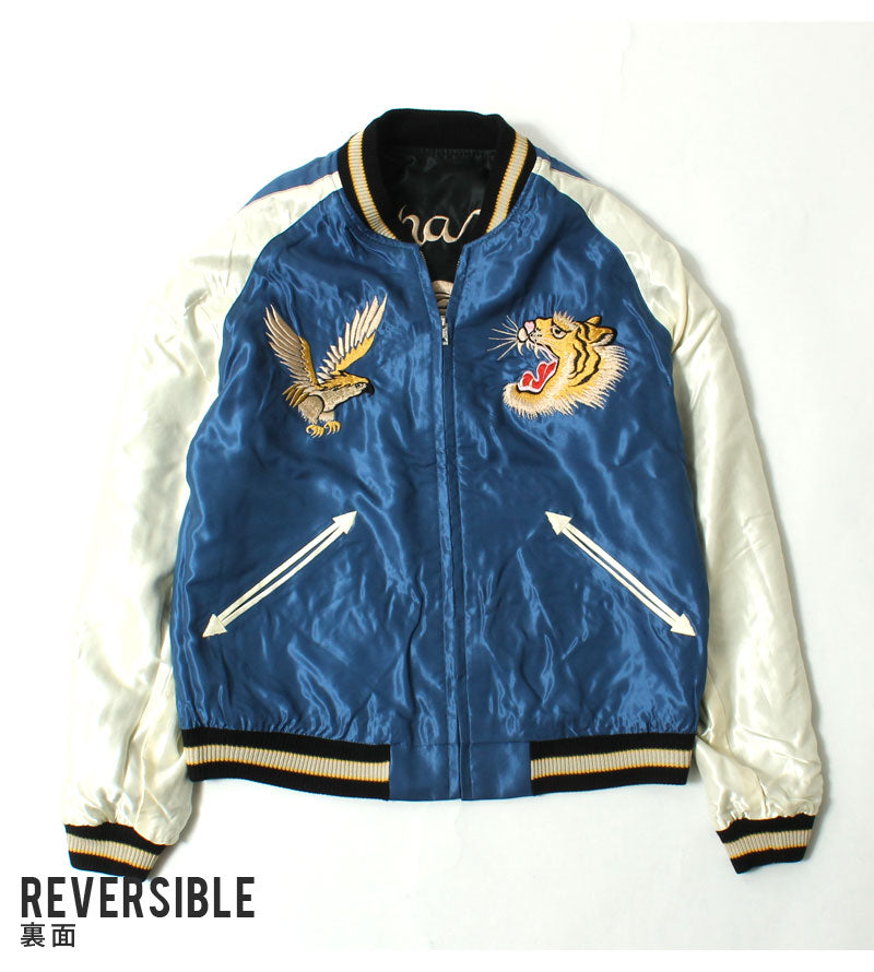 TAILOR TOYO Mid 1950s Style Acetate Souvenir Jacket "WHITE TIGER"×"GOLD DRAGON" TT15790-119