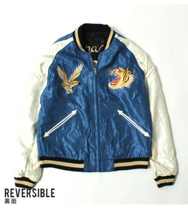 TAILOR TOYO Mid 1950s Style Acetate Souvenir Jacket "WHITE TIGER"×"GOLD DRAGON" TT15790-119