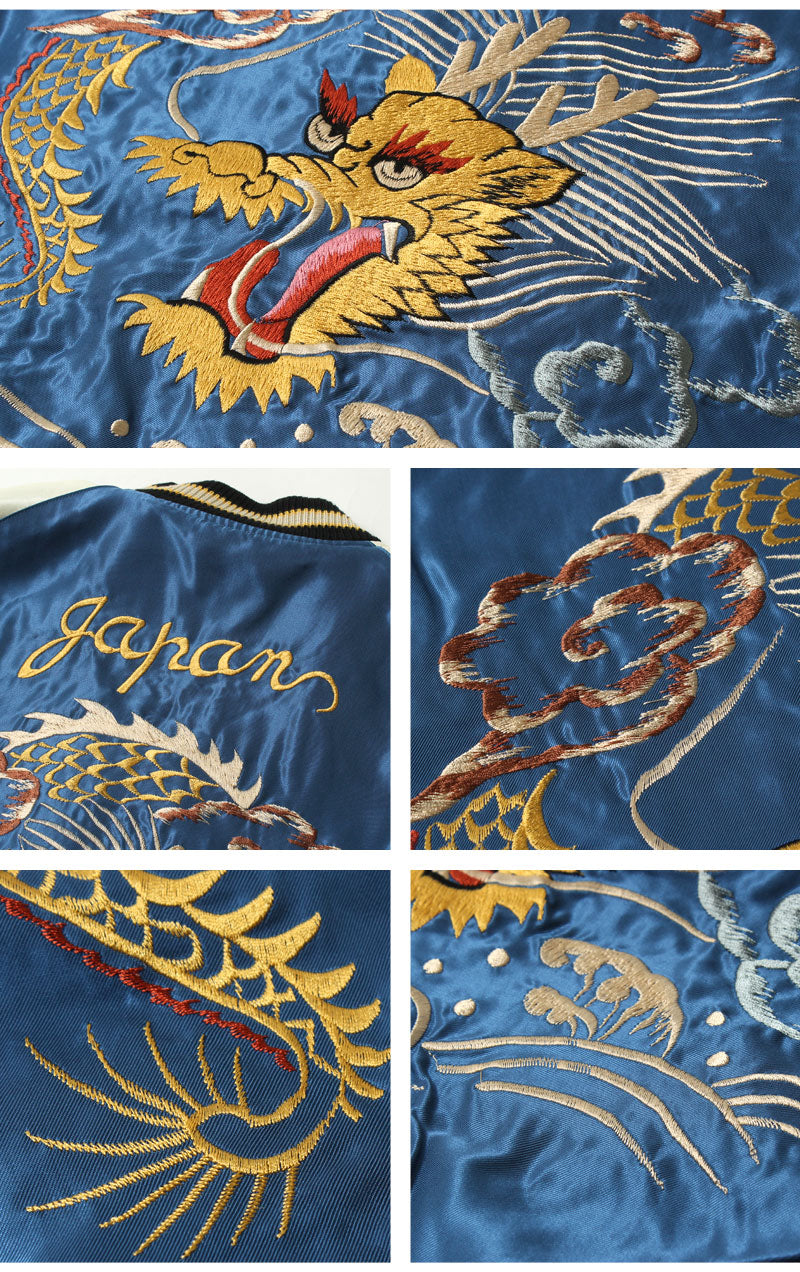 TAILOR TOYO Mid 1950s Style Acetate Souvenir Jacket "WHITE TIGER"×"GOLD DRAGON" TT15790-119