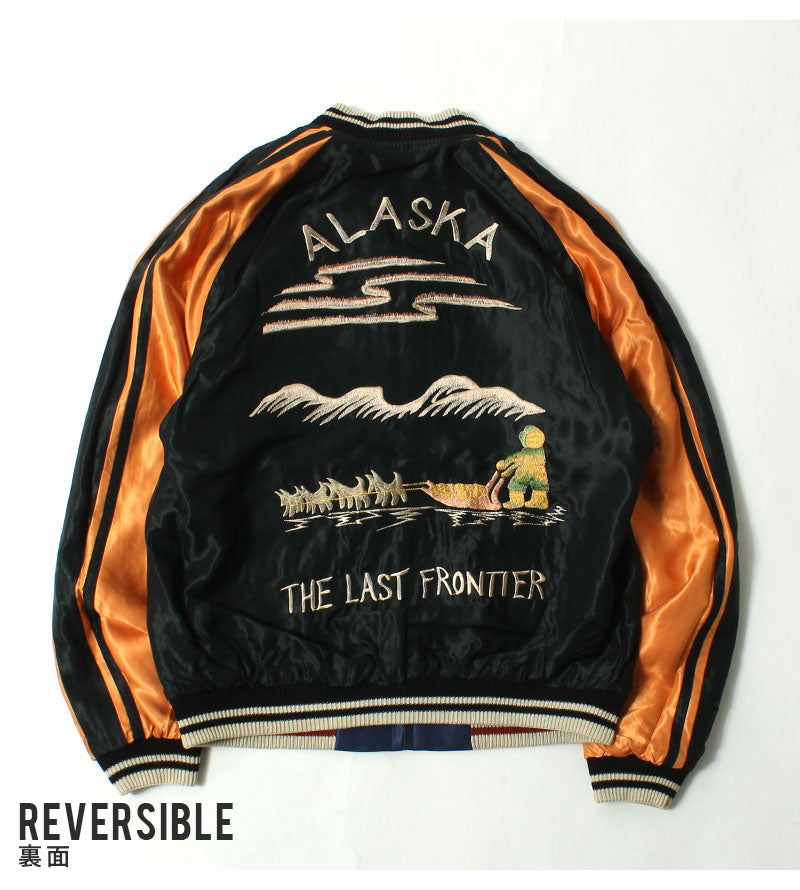 TAILOR TOYO  Late 1950s Style Acetate Souvenir Jacket "ALASKAN EAGLE"×"DOG SLED"  TT15790-128