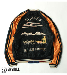 TAILOR TOYO  Late 1950s Style Acetate Souvenir Jacket "ALASKAN EAGLE"×"DOG SLED"  TT15790-128