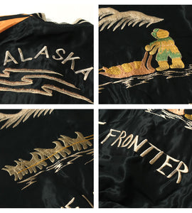 TAILOR TOYO  Late 1950s Style Acetate Souvenir Jacket "ALASKAN EAGLE"×"DOG SLED"  TT15790-128