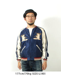 TAILOR TOYO  Late 1950s Style Acetate Souvenir Jacket "ALASKAN EAGLE"×"DOG SLED"  TT15790-128