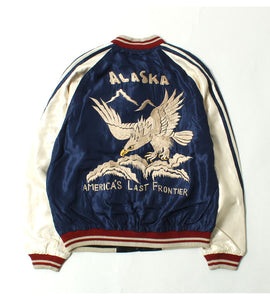 TAILOR TOYO  Late 1950s Style Acetate Souvenir Jacket "ALASKAN EAGLE"×"DOG SLED"  TT15790-128