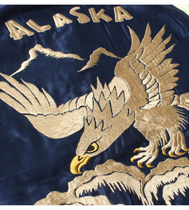 TAILOR TOYO  Late 1950s Style Acetate Souvenir Jacket "ALASKAN EAGLE"×"DOG SLED"  TT15790-128