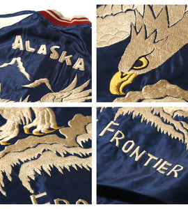 TAILOR TOYO  Late 1950s Style Acetate Souvenir Jacket "ALASKAN EAGLE"×"DOG SLED"  TT15790-128