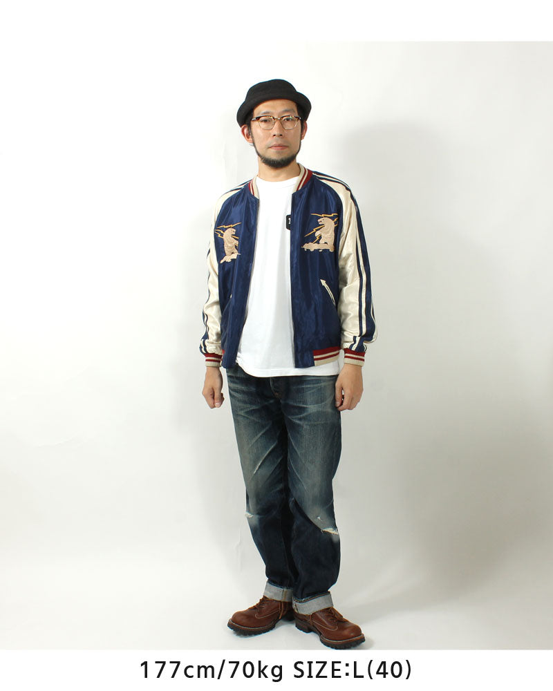 TAILOR TOYO  Late 1950s Style Acetate Souvenir Jacket "ALASKAN EAGLE"×"DOG SLED"  TT15790-128