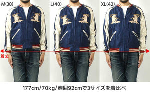 TAILOR TOYO  Late 1950s Style Acetate Souvenir Jacket "ALASKAN EAGLE"×"DOG SLED"  TT15790-128