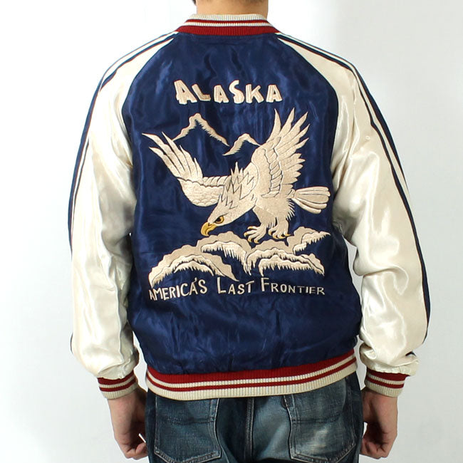 TAILOR TOYO  Late 1950s Style Acetate Souvenir Jacket "ALASKAN EAGLE"×"DOG SLED"  TT15790-128