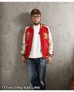 Load image into Gallery viewer, TAILOR TOYO TT15972-159 Early 1950s-Style Acetate Souvenir Jacket “BLACK EAGLE” × “DRAGON HEAD” Embroidered Satin Souvenir Jacket
