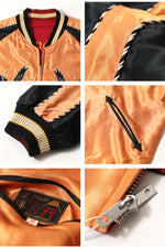 Load image into Gallery viewer, TAILOR TOYO TT15972-159 Early 1950s-Style Acetate Souvenir Jacket “BLACK EAGLE” × “DRAGON HEAD” Embroidered Satin Souvenir Jacket
